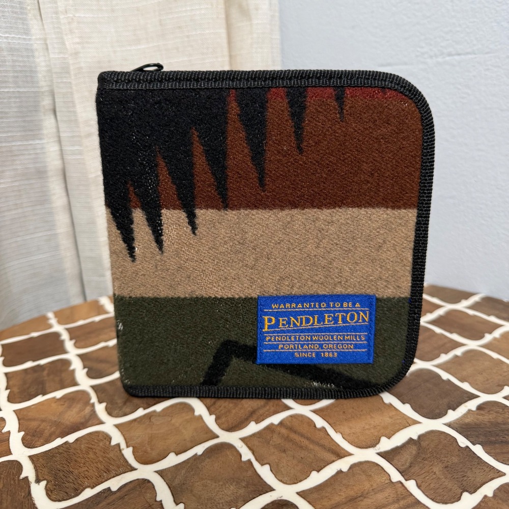 Pendleton 12 Disc CD‎ Case Wool Southwestern Aztec Geometric Multicolor Zip